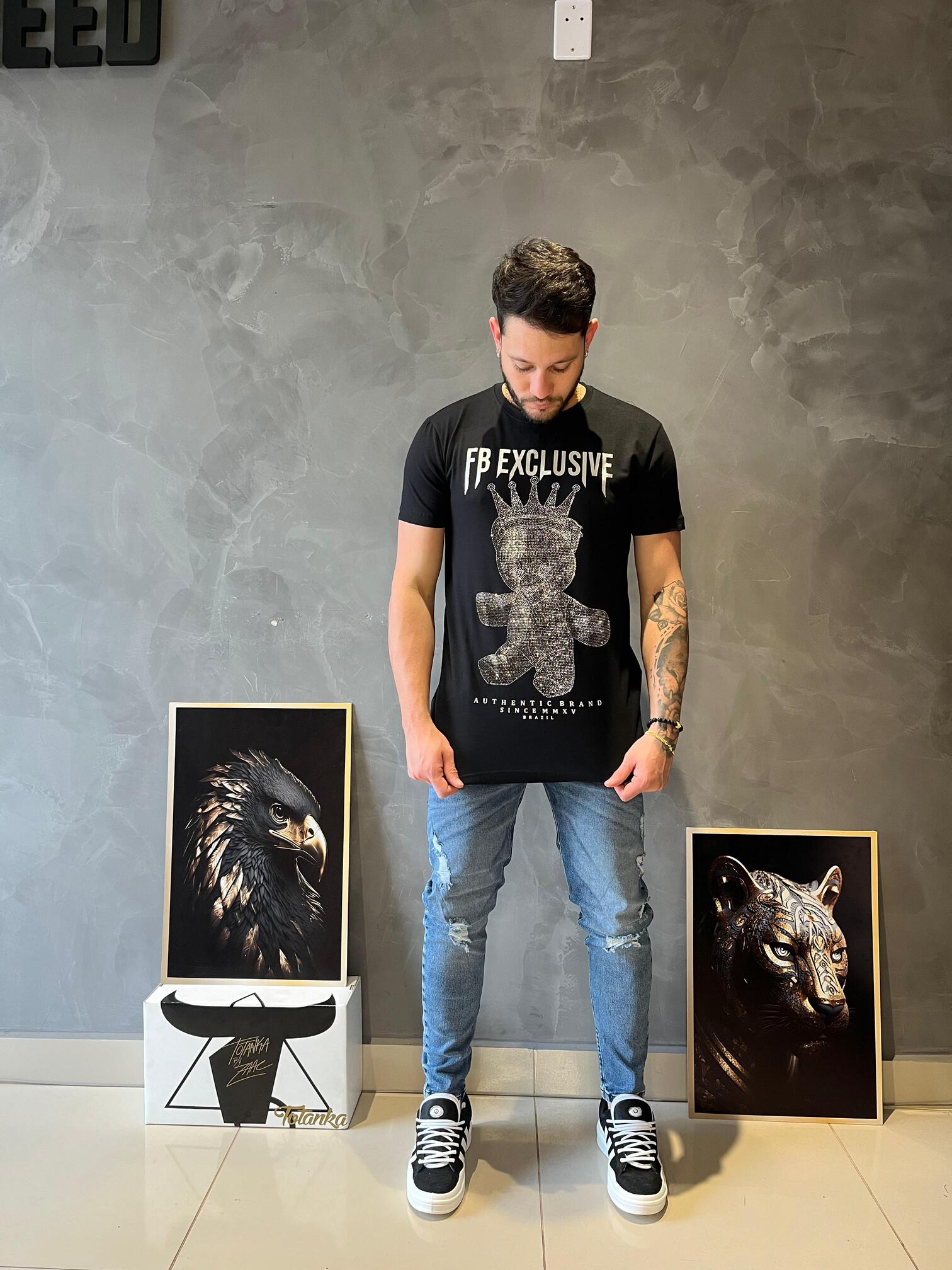 Camiseta Bear Strass Masculina Fb