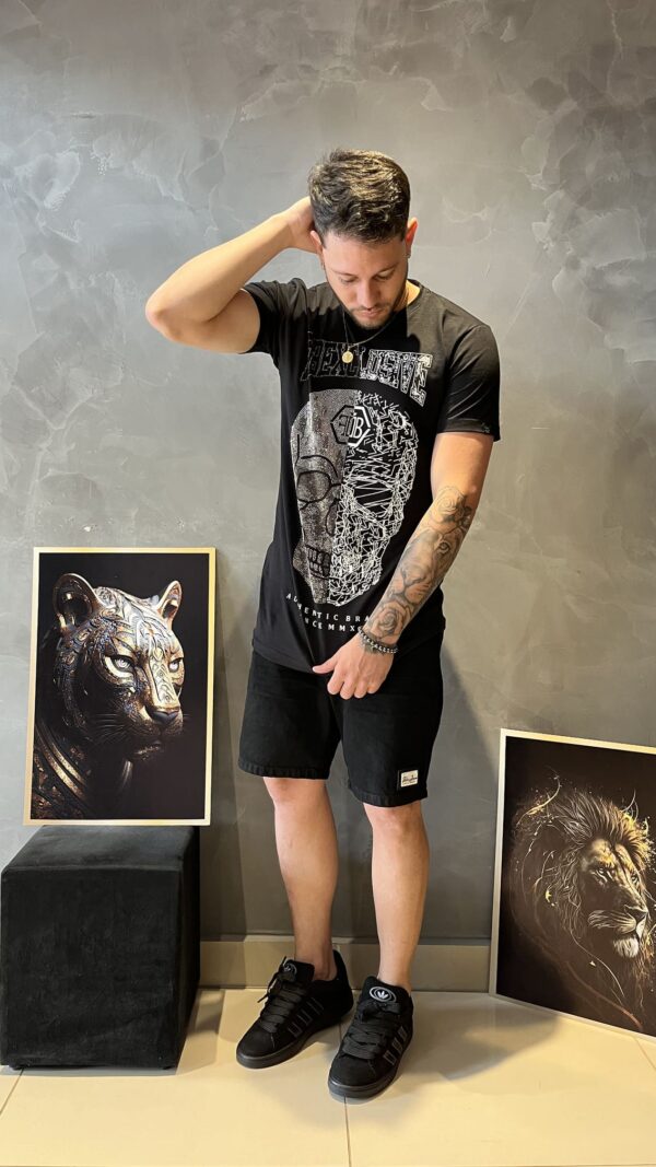 Camiseta Skull Strass Masculina Fb