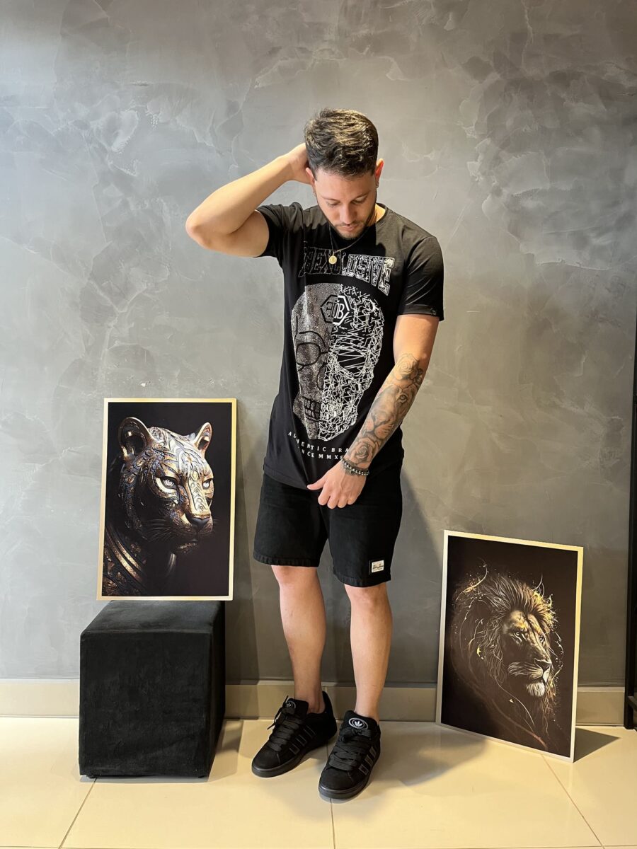 Camiseta Skull Strass Masculina Fb - Image 2