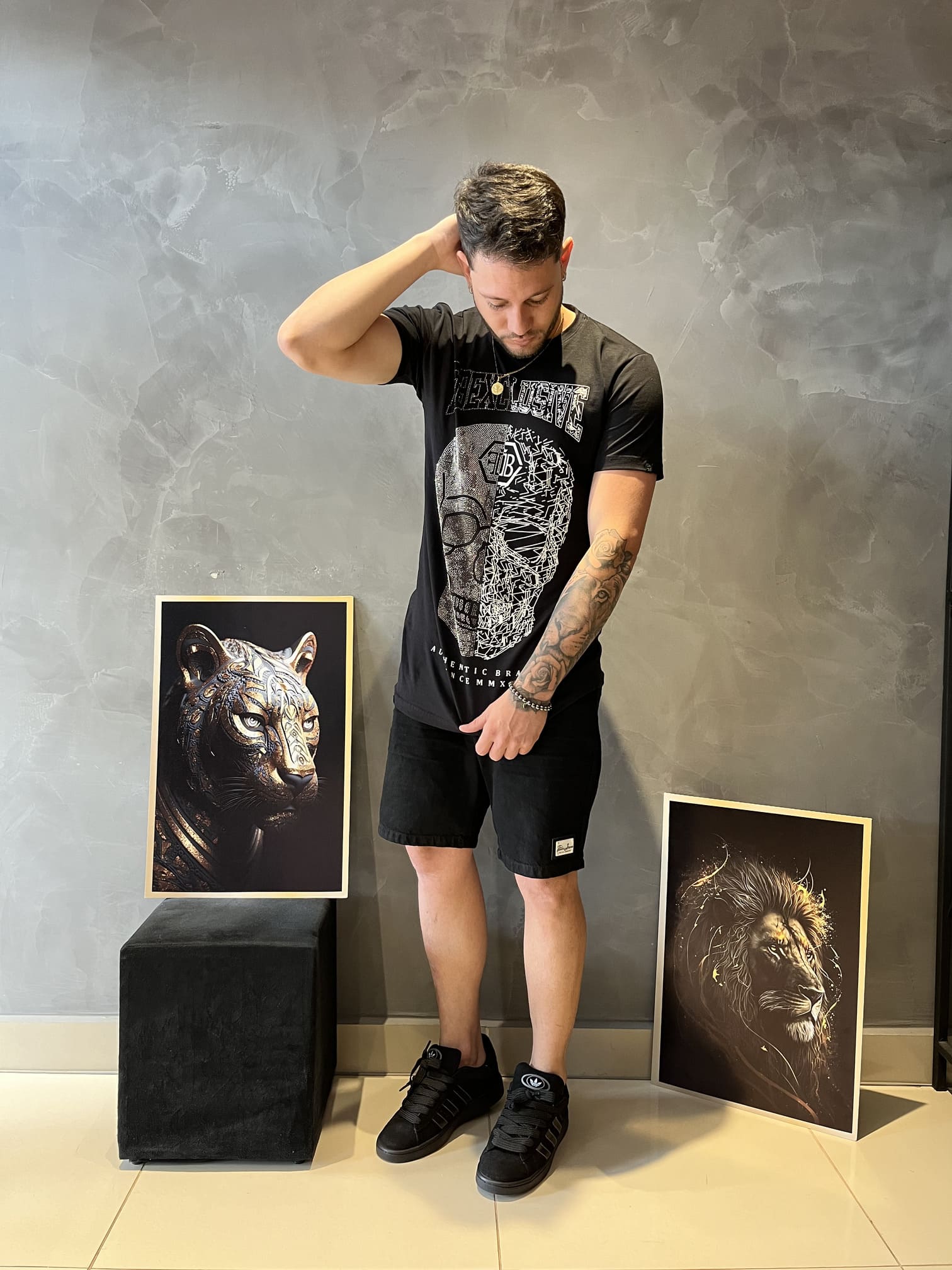 Camiseta Skull Strass Masculina Fb