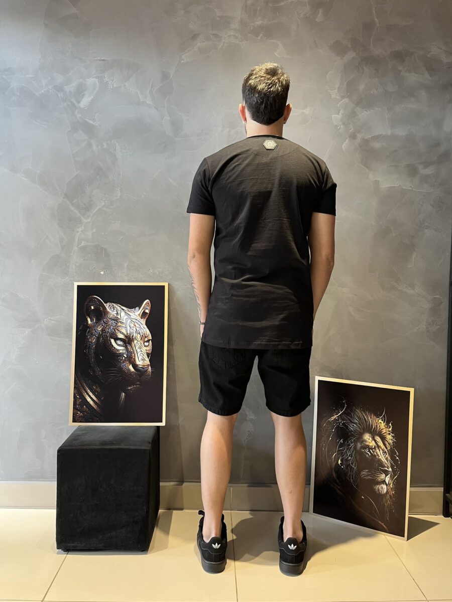 Camiseta Skull Strass Masculina Fb - Image 4