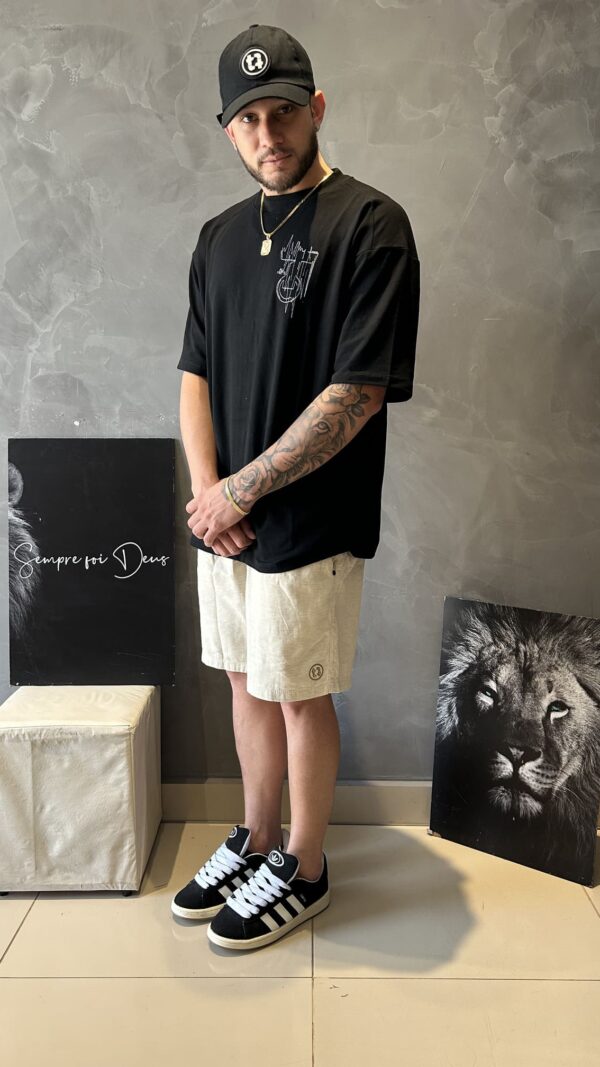 Camiseta Oversized Mess Masculina Preta