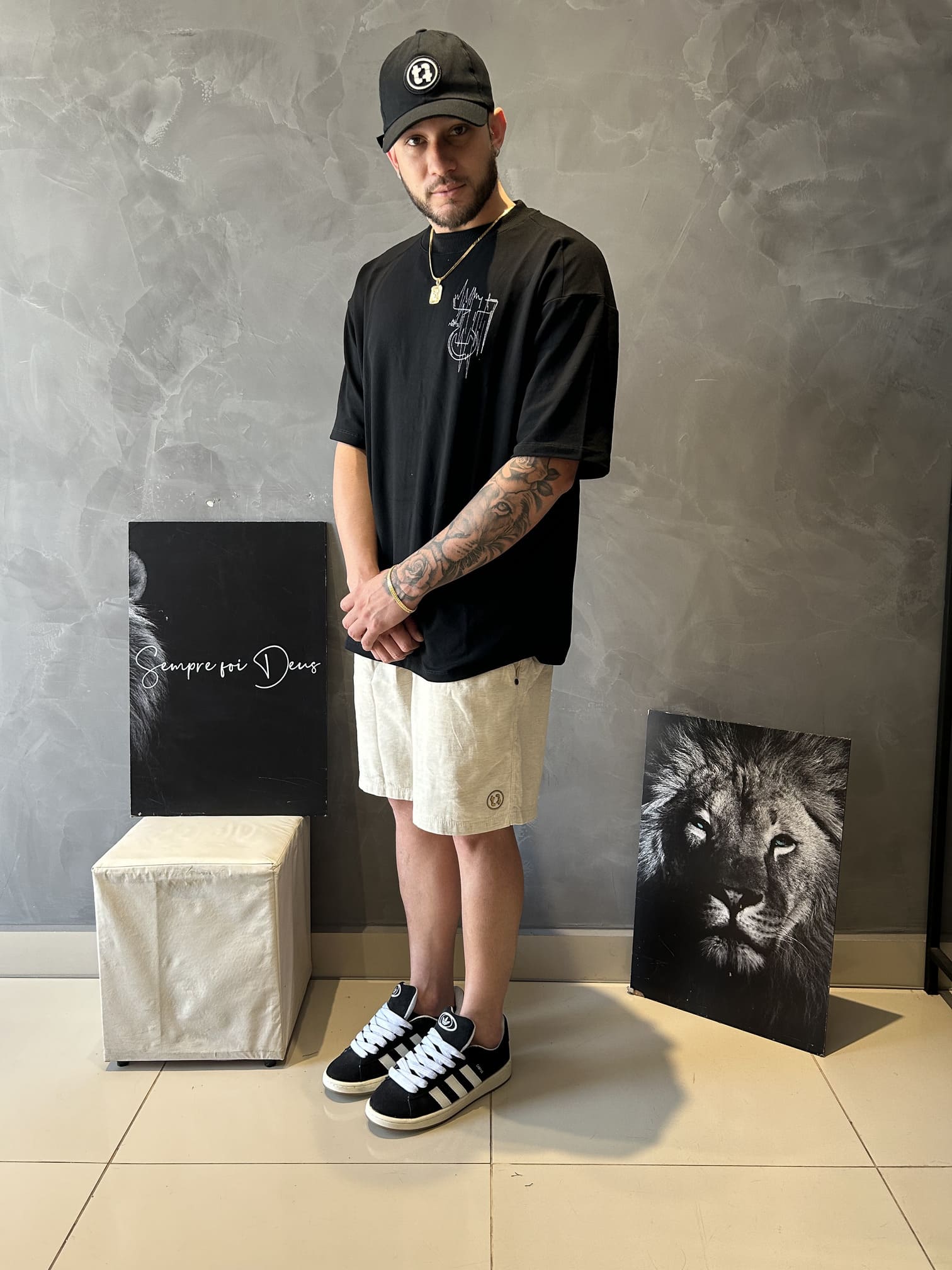Camiseta Oversized Mess Masculina Preta