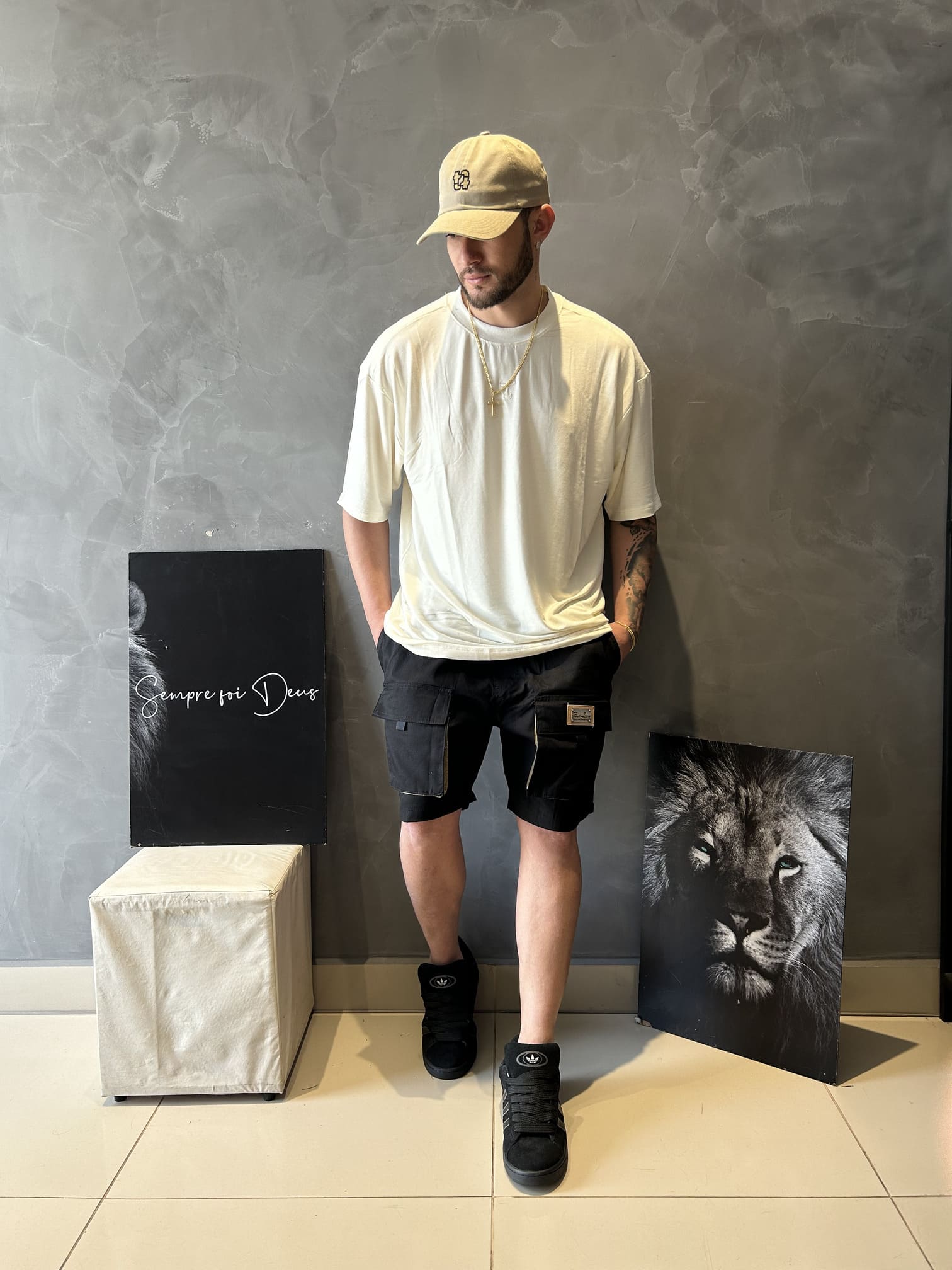 Camiseta Oversized New Cutout Basica Masculina