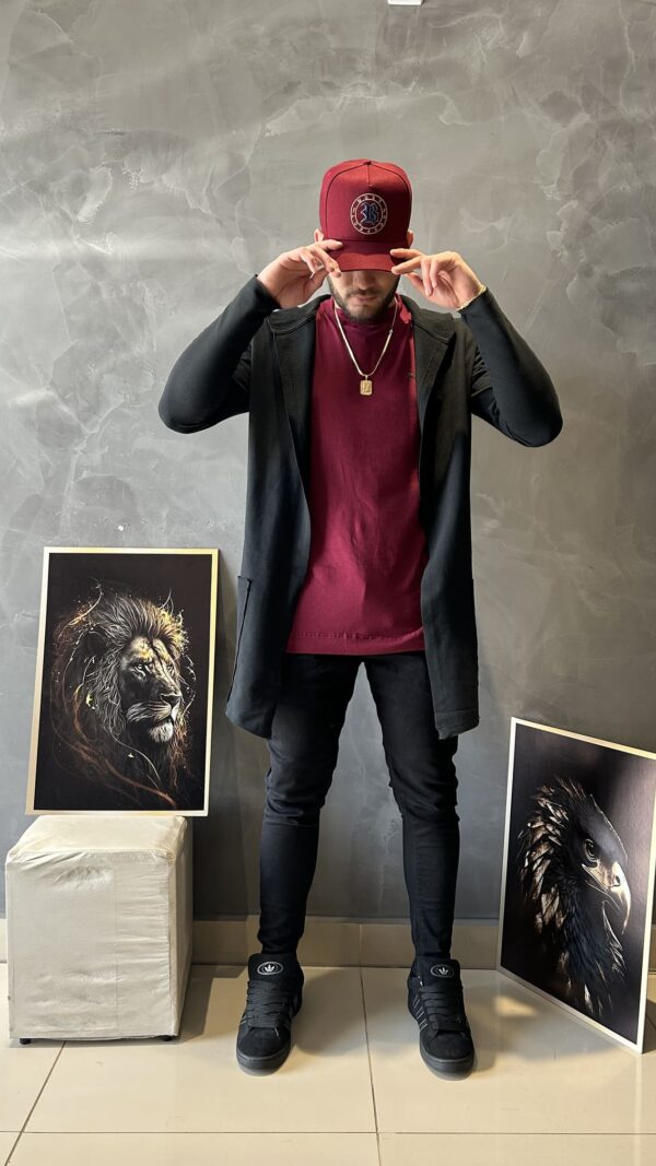 Cardigan Masculino Básico Preto Com Capuz