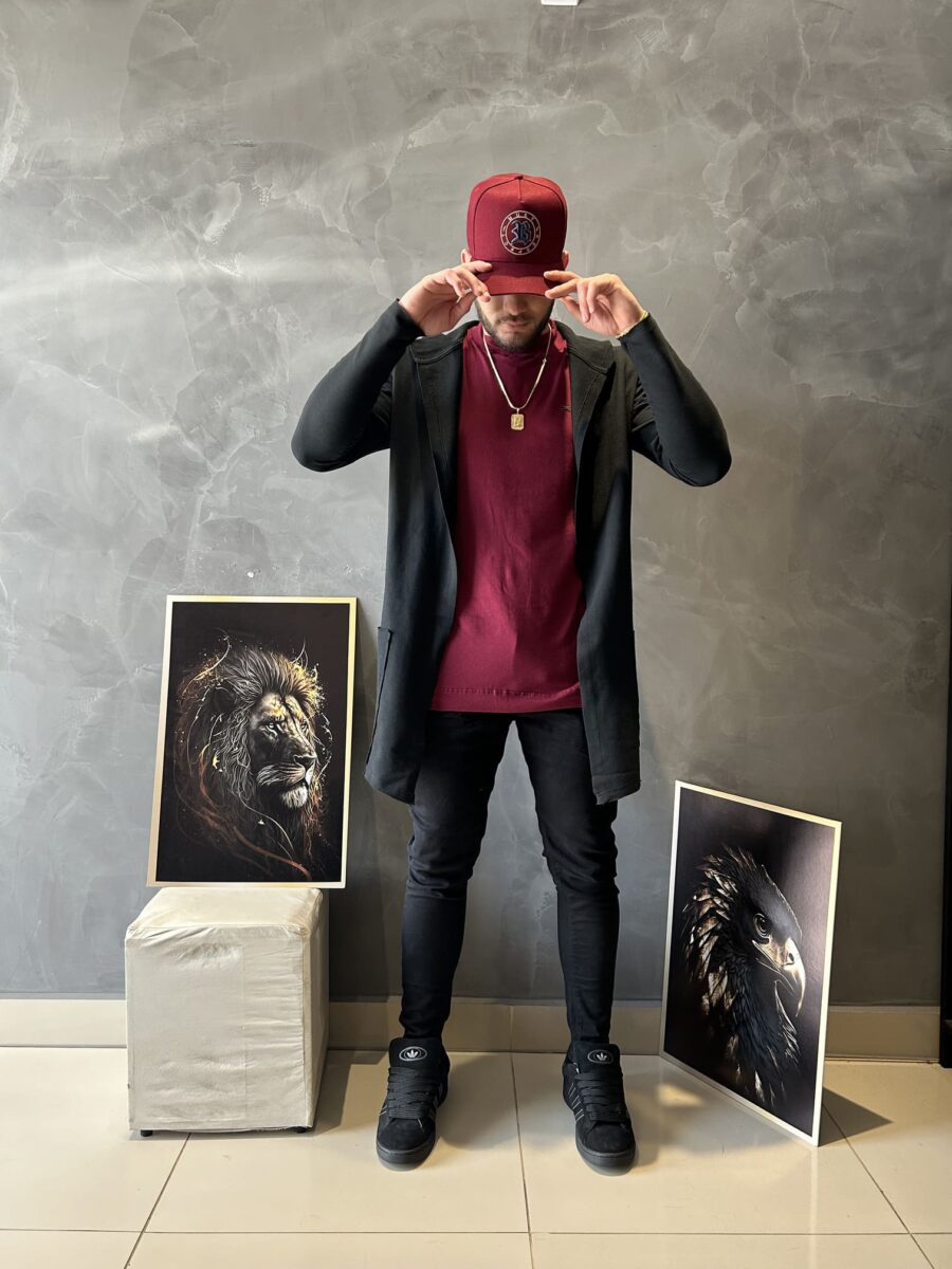Cardigan Masculino Básico Preto Com Capuz