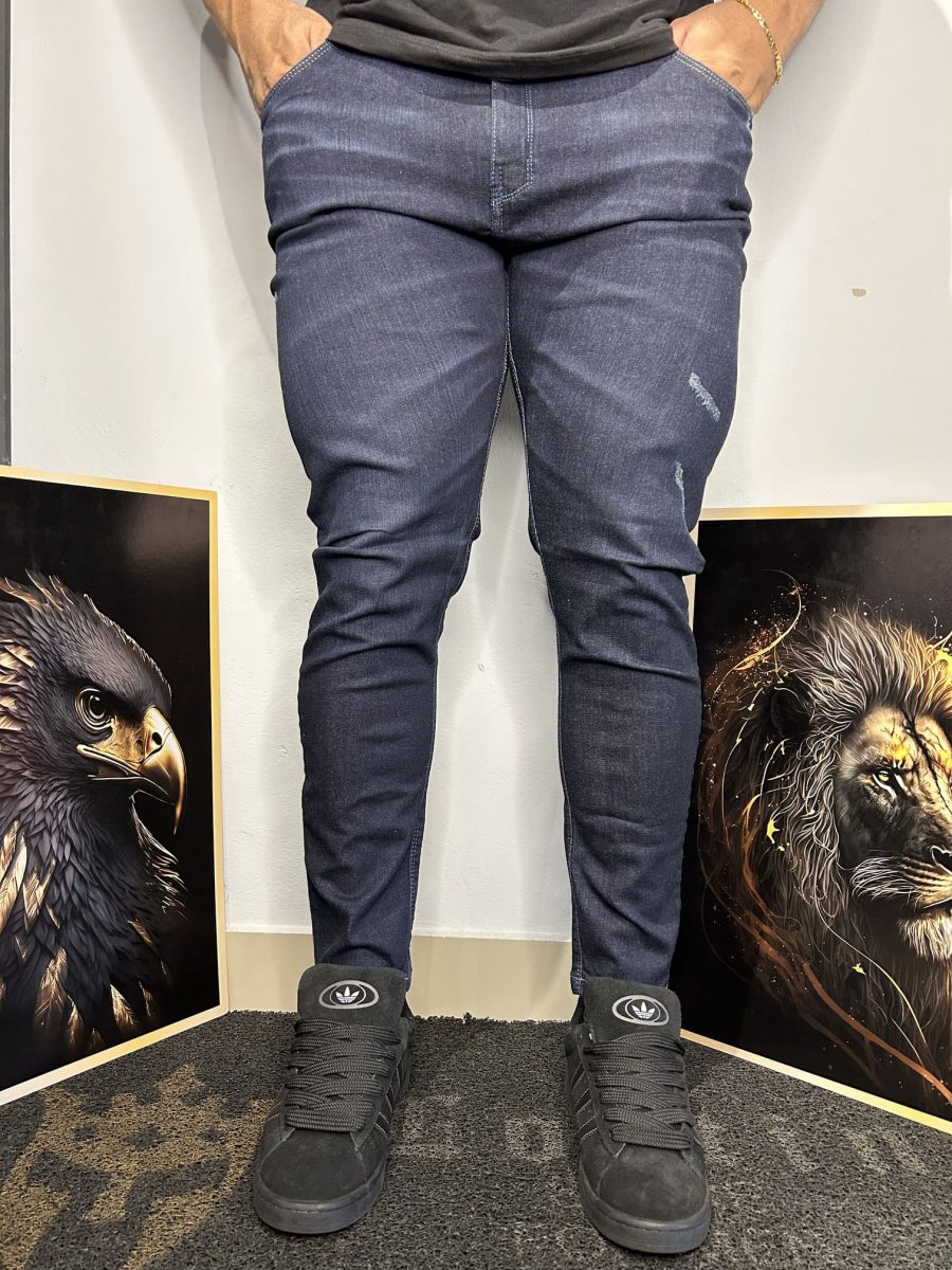 Calça Jeans Premium com Puídos Masculina