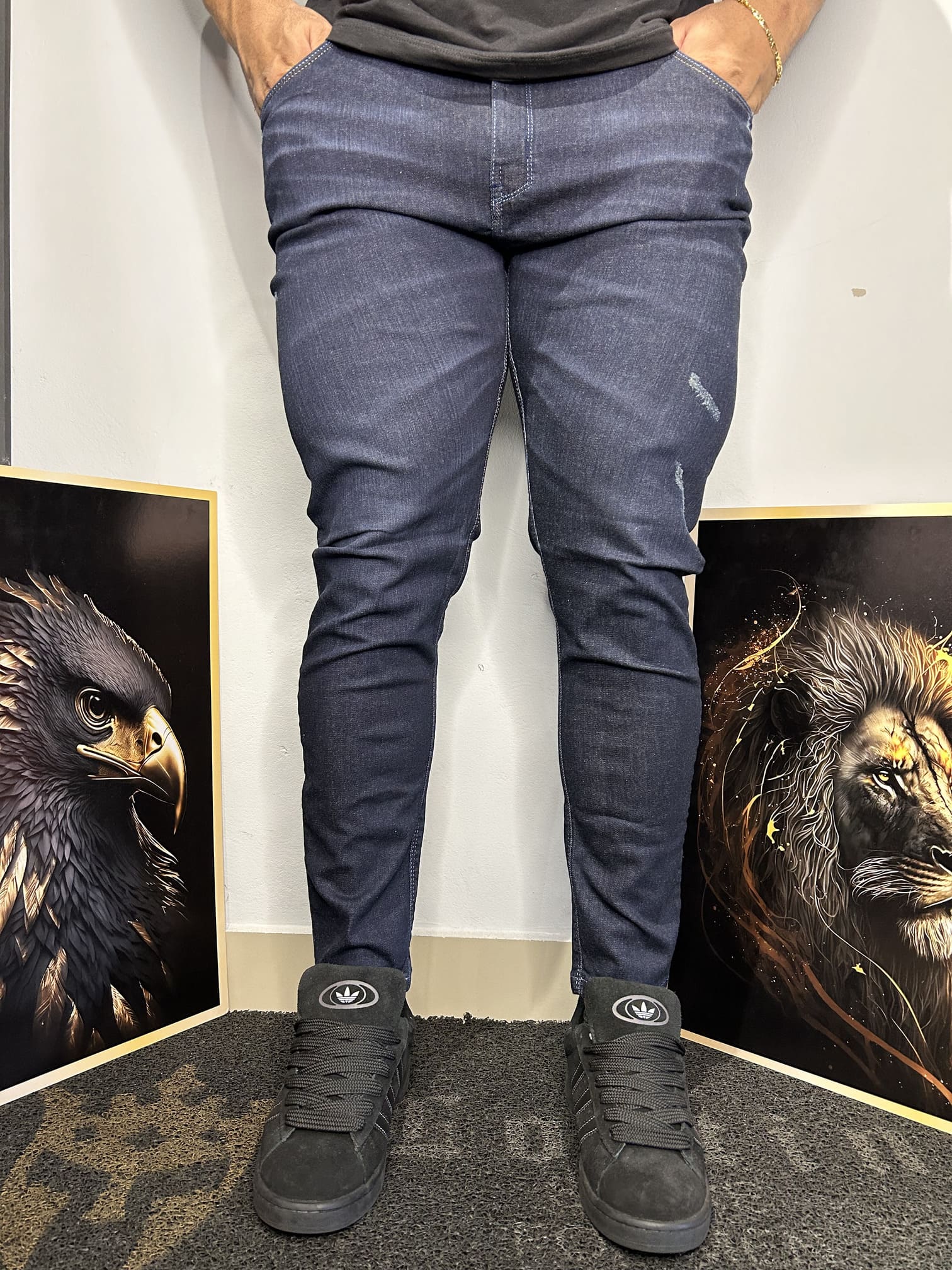 Calça Jeans Premium com Puídos Masculina