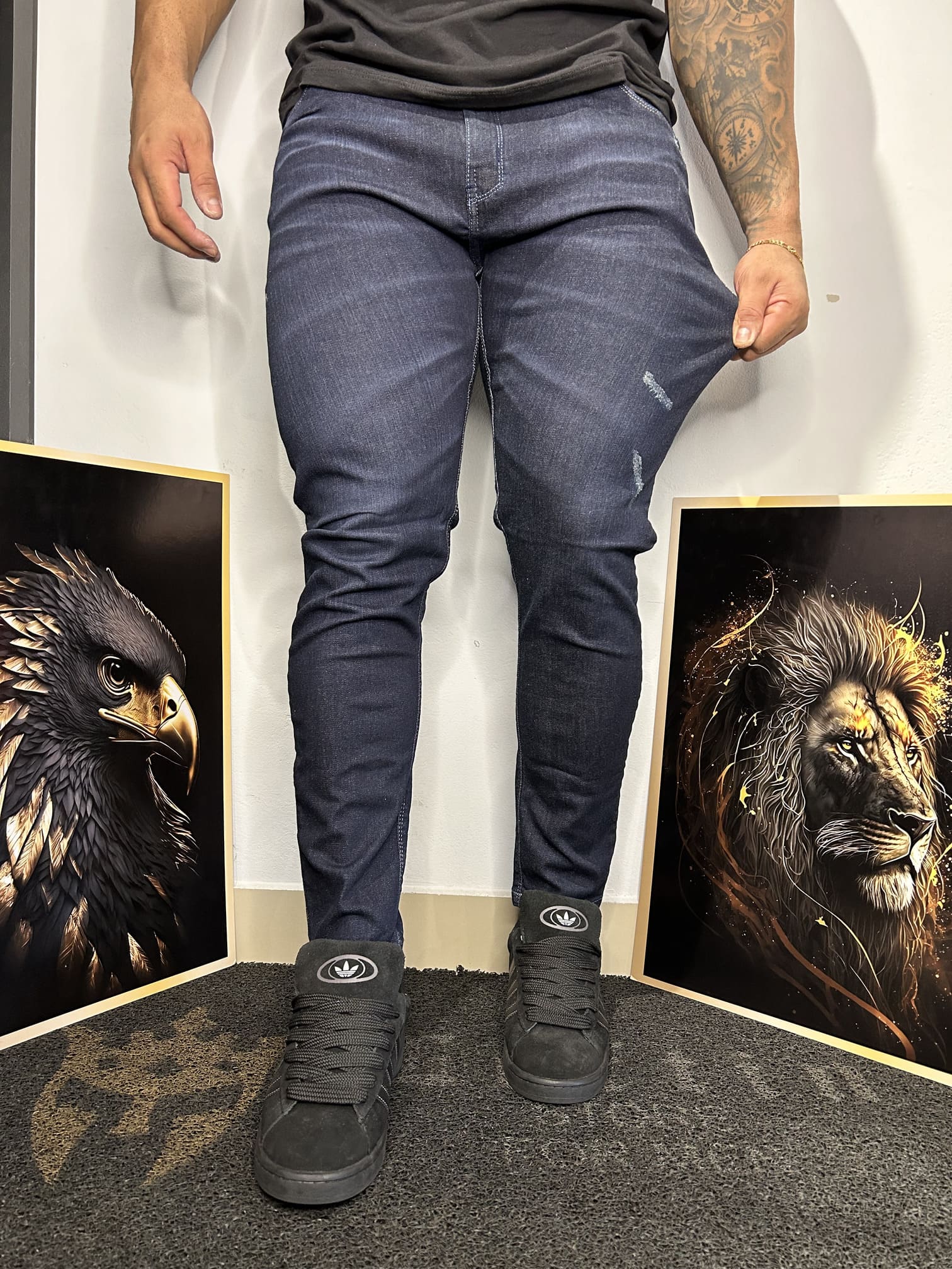 Calça Jeans Premium com Puídos Masculina