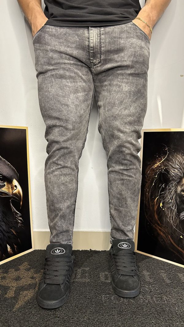 Calça Jeans Cinza Marmorizada Masculina