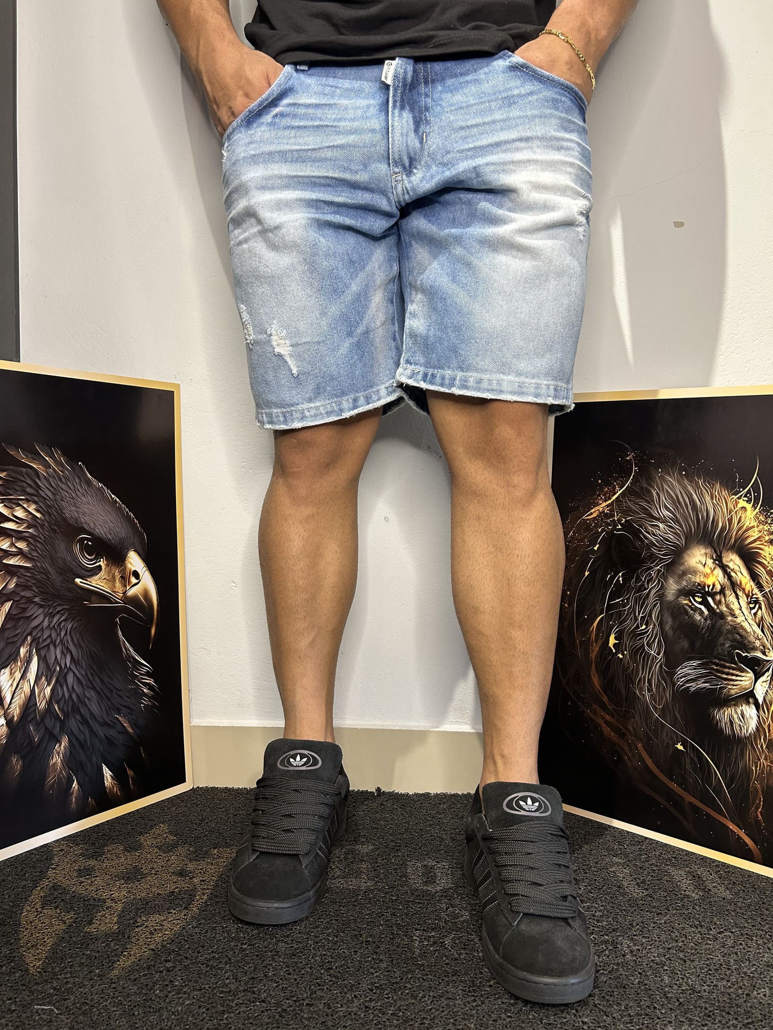 Bermuda Jeans Masculina Preta