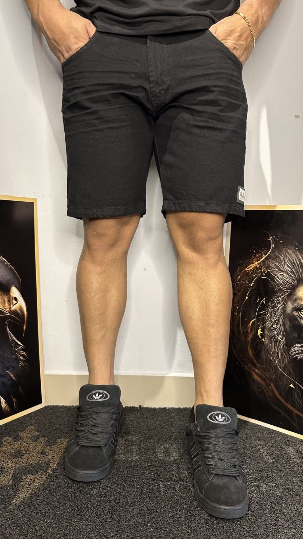 Bermuda Jeans Masculina Preta