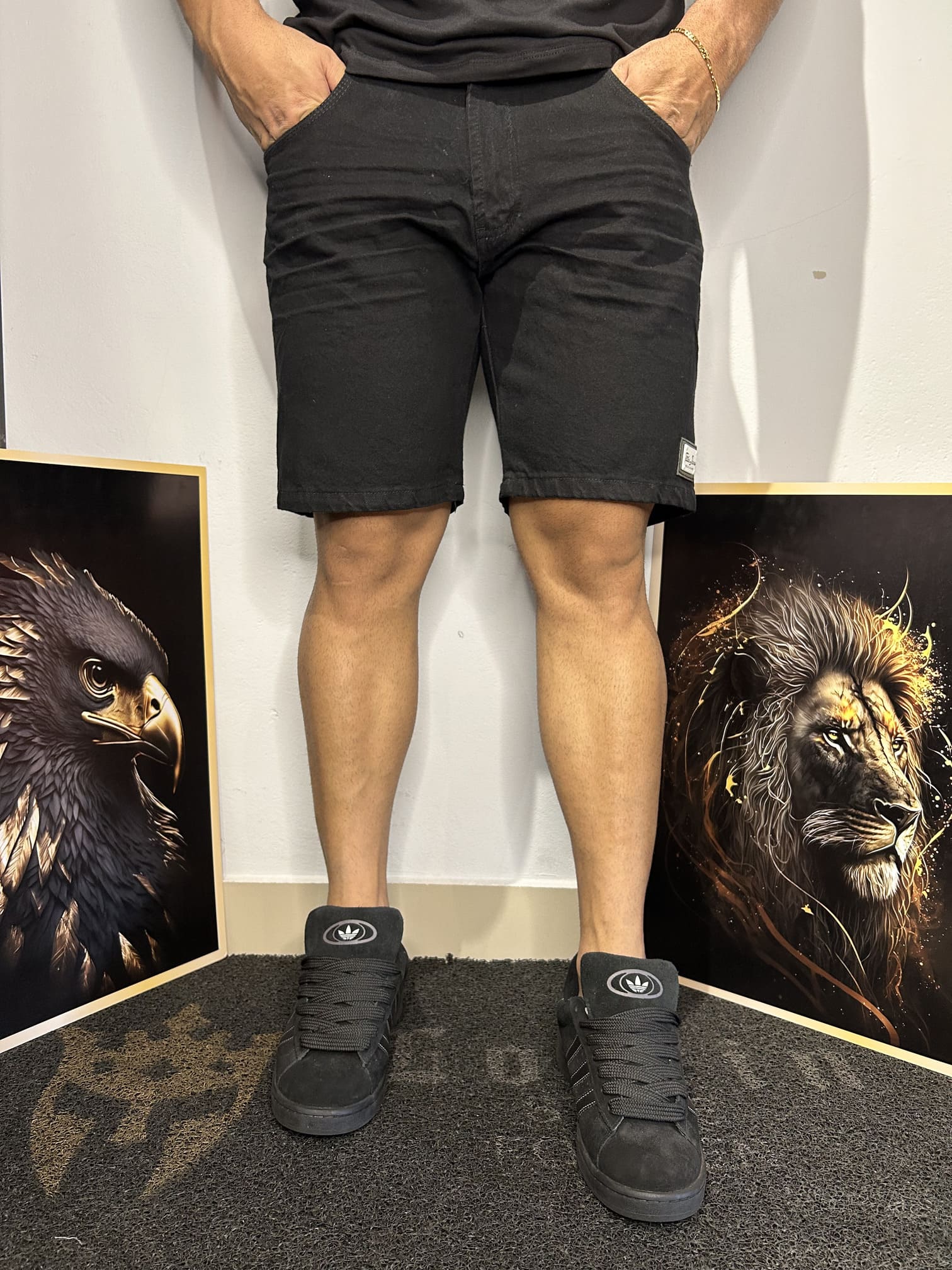 Bermuda Jeans Masculina Preta