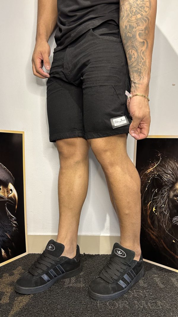 Bermuda Jeans Masculina Preta