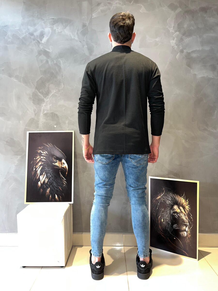 Camiseta Manga Longa Cacharrel Masculina Preta - Image 3
