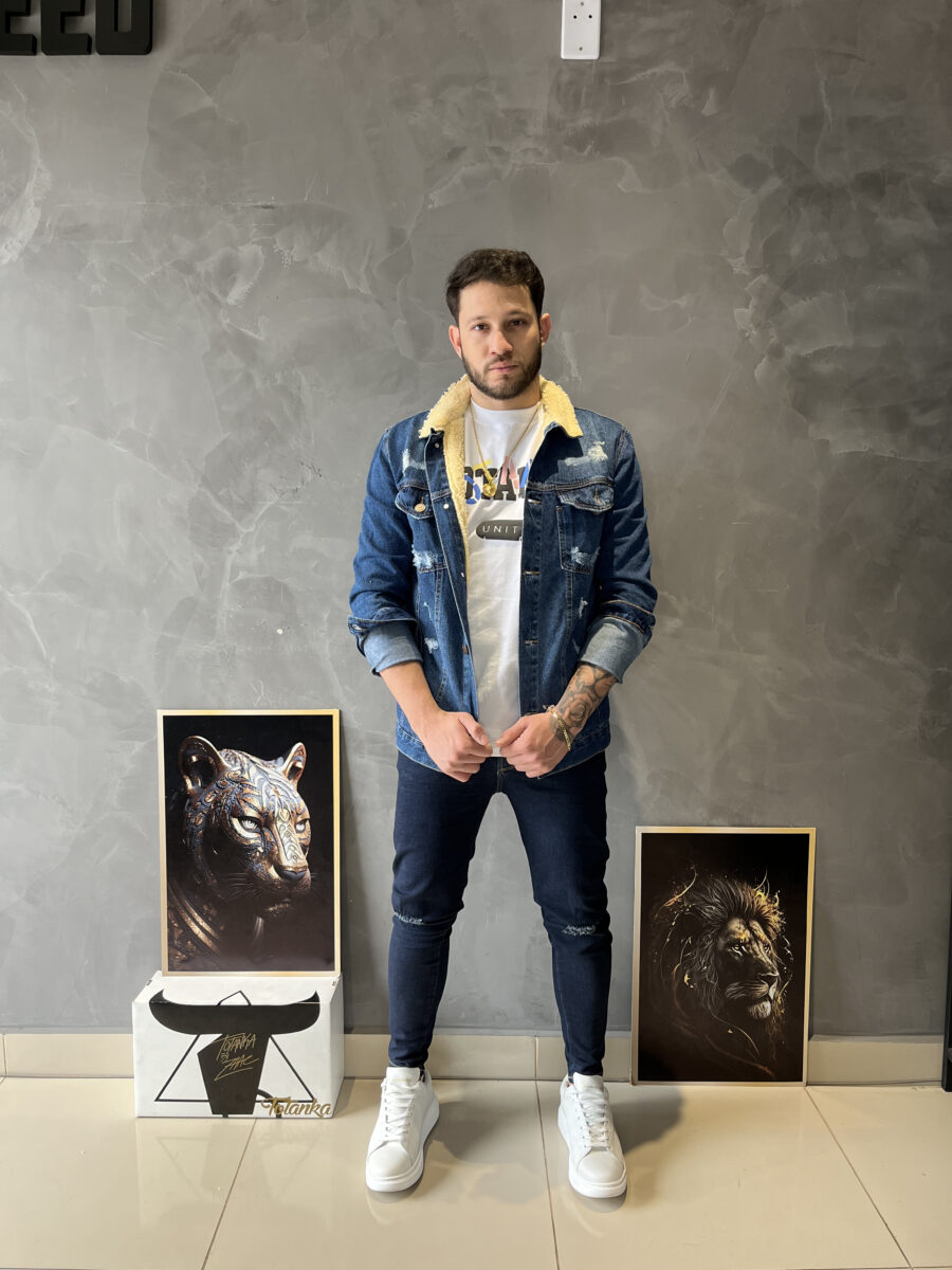 Jaqueta Jeans Escura FbExclusive/The Sailor Pelinho Destroyed
