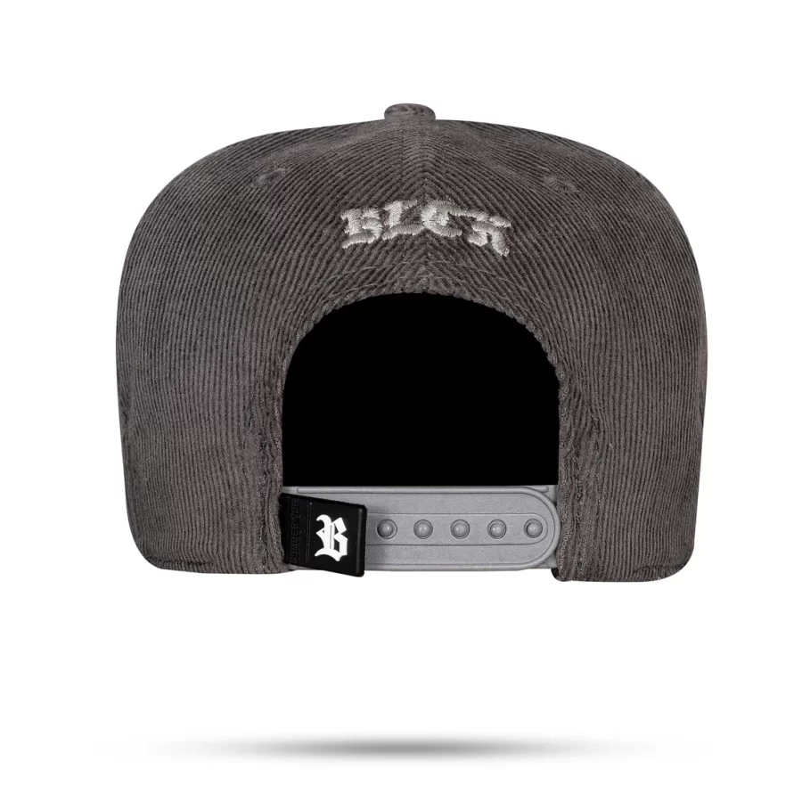 Boné Cinza Grafite Snapback Cotelê Aba Flourish - Image 3