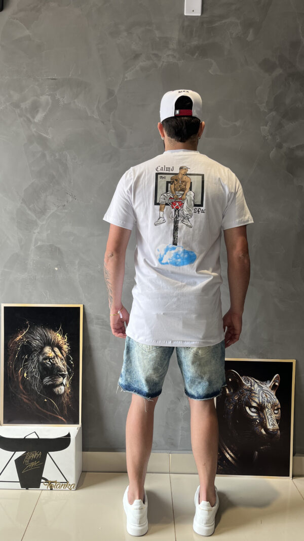 Camiseta longline 2pac Branca