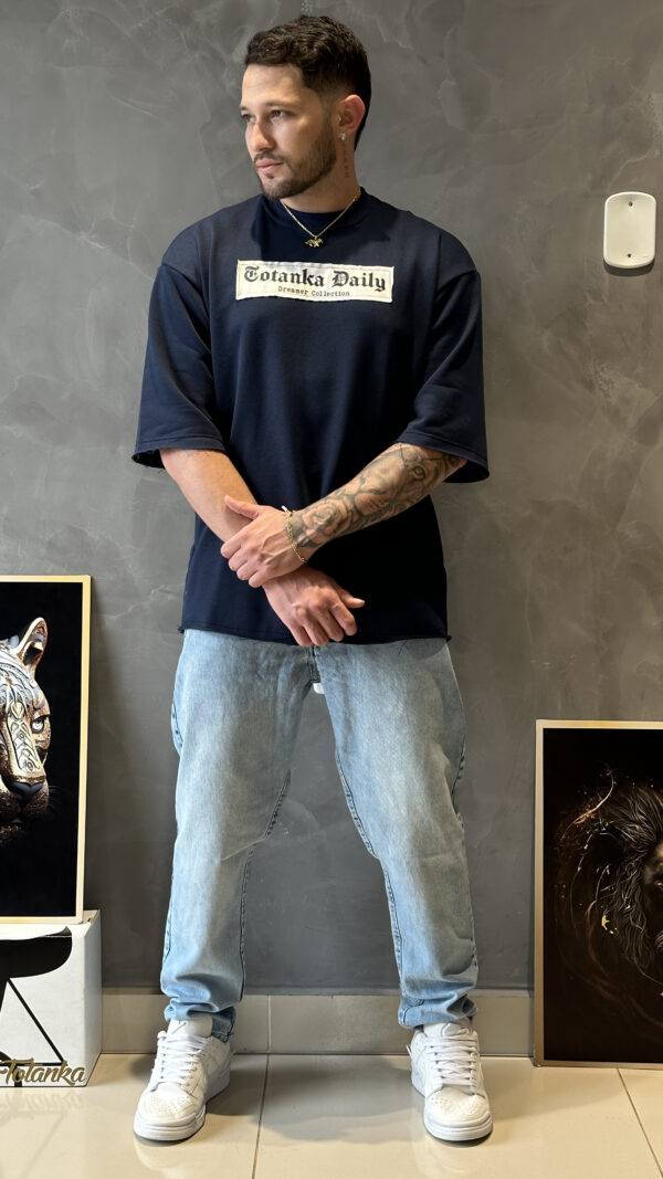 Camiseta Oversized Daily Azul Marinho