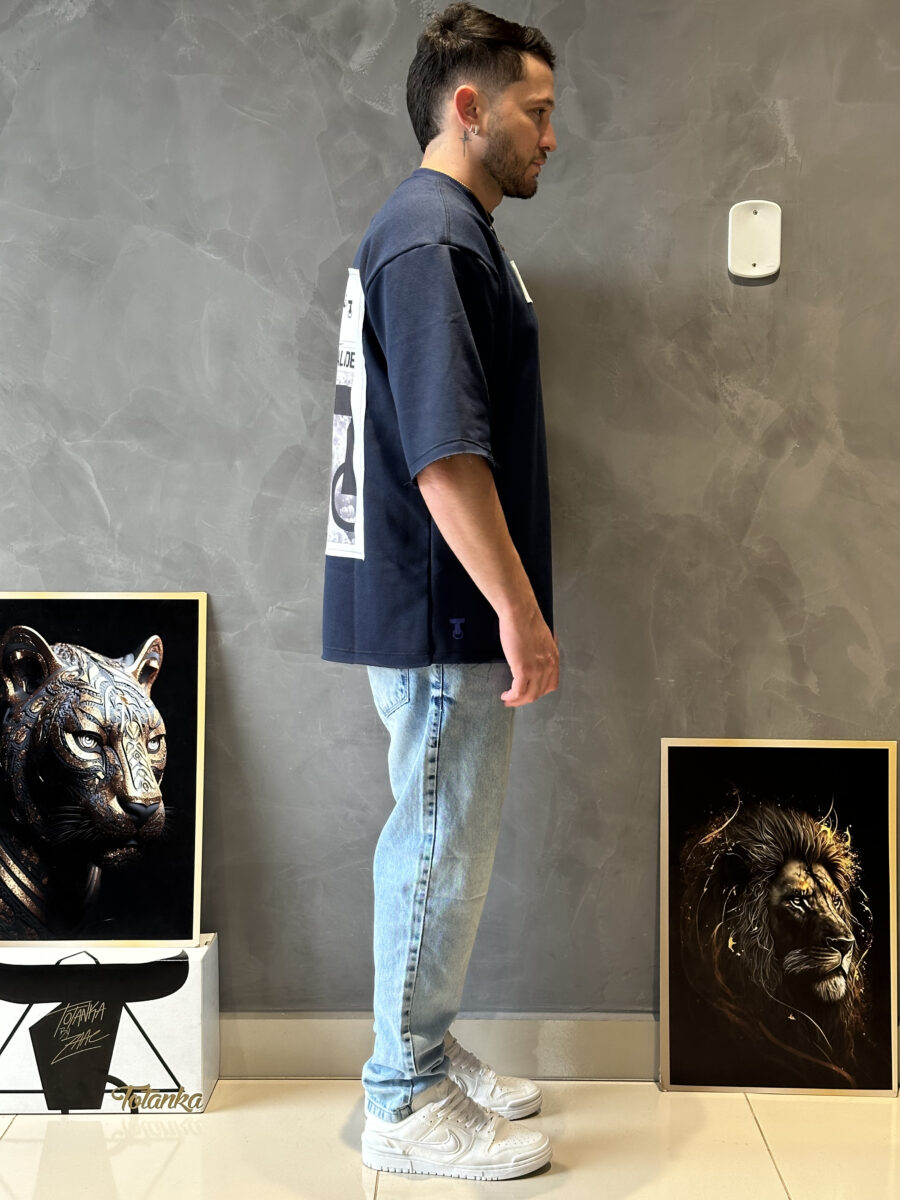 Camiseta Oversized Daily Azul Marinho - Image 4